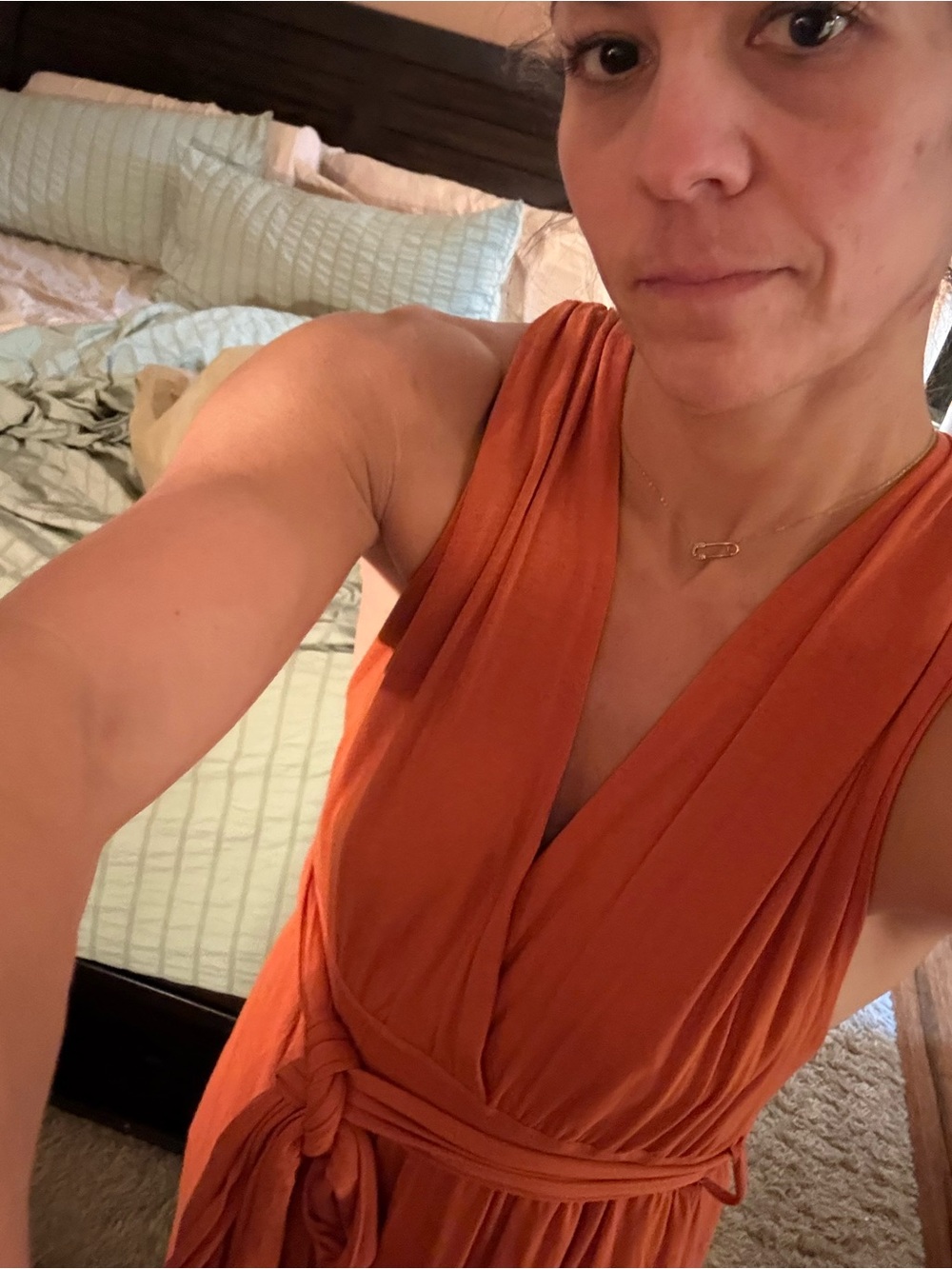 Dani Convertible Open-Back One-Piece Rust Orange - Picture 4 of 7